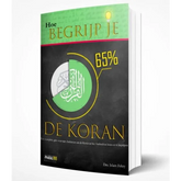 Boekcover met Arabisch script en procentgrafiek voor Hoe begrijp je 65 procent van de Koran